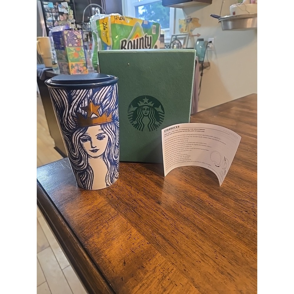 Starbucks 2016 Anniversary Mermaid Goddess 12 Oz Collectible Travel Mug